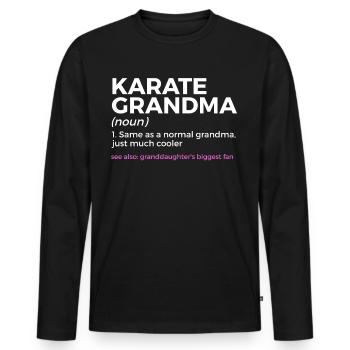 Karate - Männer Premium Bio Langarmshirt - Schwarz - Vorne - Nico (187cm)