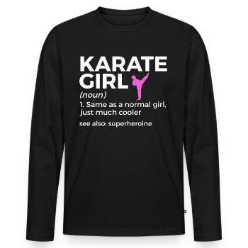 Karate - Männer Premium Bio Langarmshirt - Schwarz - Vorne - Nico (187cm)