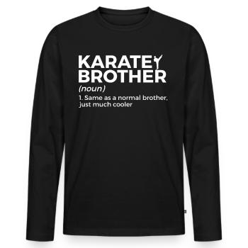 Karaté - T-shirt manches longues Premium bio Homme - noir - Devant - Nico (187cm)