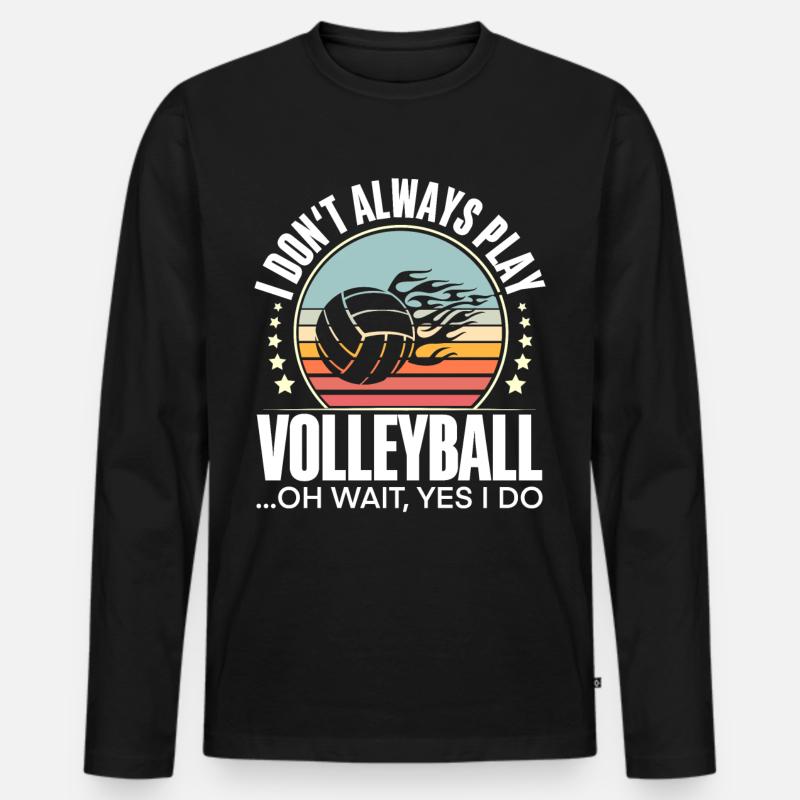Volleyball - Männer Premium Bio Langarmshirt - Schwarz