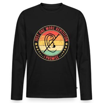 Deaf Deaf hearing loss - Men's Premium Organic Long Sleeve Shirt - black - Front - Nico (187cm)