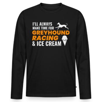 Greyhound Racing Eiscreme Hund Haustier Rennen Tier - Männer Premium Bio Langarmshirt - Schwarz - Vorne - Nico (187cm)