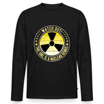 Ingénieur nucléaire Technicien nucléaire - T-shirt manches longues Premium bio Homme - noir - Devant - Nico (187cm)