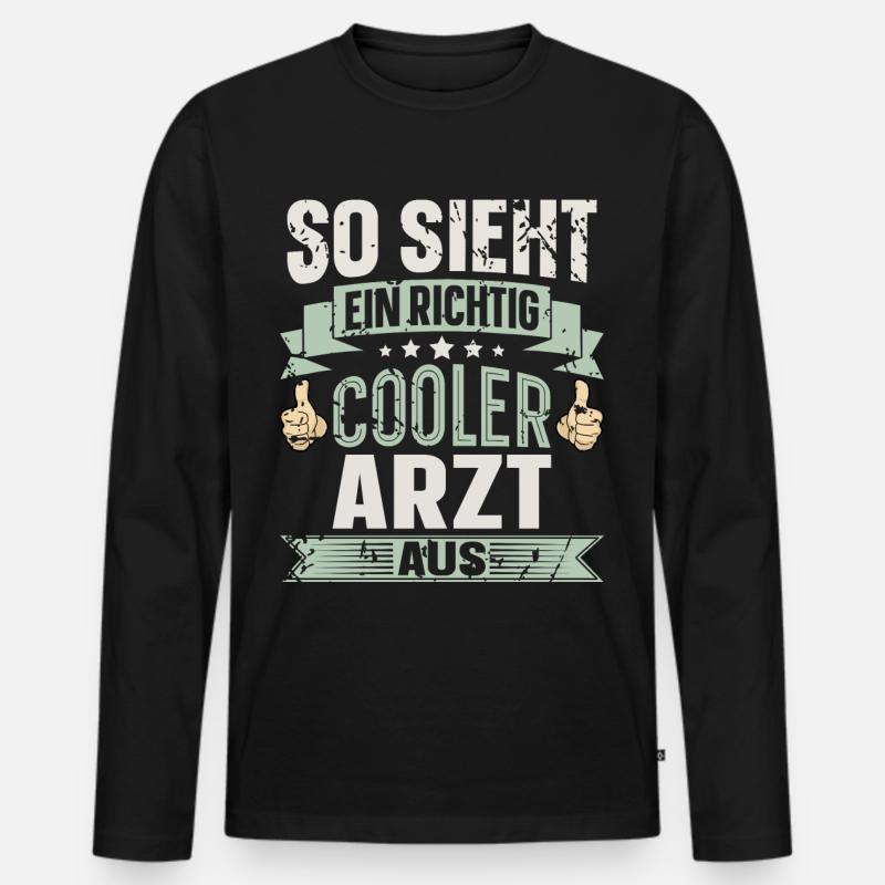 Arzt - Männer Premium Bio Langarmshirt - Schwarz