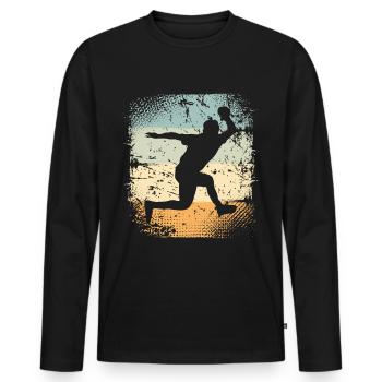 Ping-pong - T-shirt manches longues Premium bio Homme - noir - Devant - Nico (187cm)