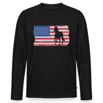Cavalier - T-shirt manches longues Premium bio Homme - noir - Devant - Nico (187cm)