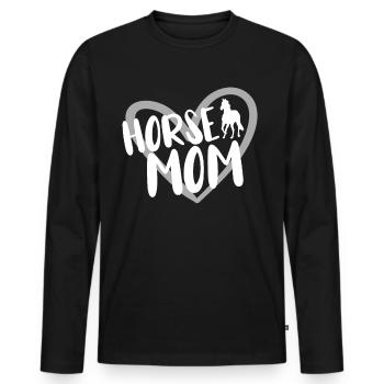 Cavalier - T-shirt manches longues Premium bio Homme - noir - Devant - Nico (187cm)