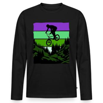 Unbenanntes Projekt 55 - Men's Premium Organic Long Sleeve Shirt - black - Front - Nico (187cm)