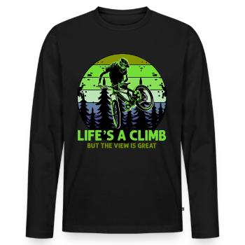 Unbenanntes Projekt 48 - T-shirt manches longues Premium bio Homme - noir - Devant - Nico (187cm)