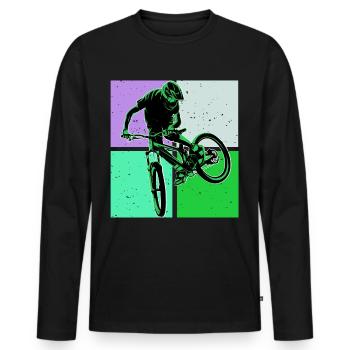Unbenanntes Projekt 74 - Men's Premium Organic Long Sleeve Shirt - black - Front - Nico (187cm)