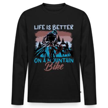 Unnamed Project 76 - Men's Premium Organic Long Sleeve Shirt - black - Front - Nico (187cm)