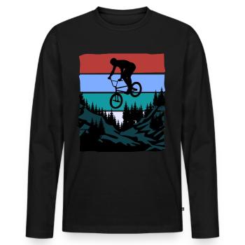 Unnamed Project 85 - Men's Premium Organic Long Sleeve Shirt - black - Front - Nico (187cm)