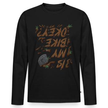 Unnamed Project 43 - Men's Premium Organic Long Sleeve Shirt - black - Front - Nico (187cm)