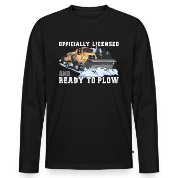 Conducteur de chasse-neige titulaire d’un permis officiel - T-shirt manches longues Premium bio Homme - noir - Devant - Nico (187cm)