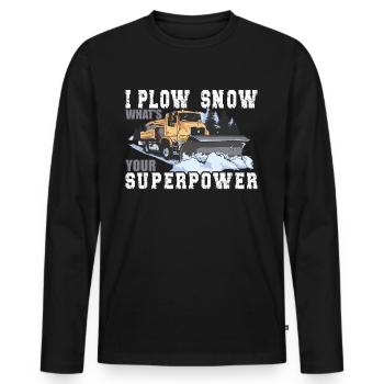 I Plow Snow Plow Driver - Men's Premium Organic Long Sleeve Shirt - black - Front - Nico (187cm)