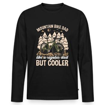 Mountain Bike Dad MTB Cyclist - Men's Premium Organic Long Sleeve Shirt - black - Front - Nico (187cm)