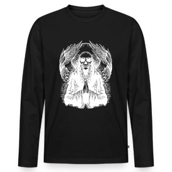 totenengel totenkopf - Männer Premium Bio Langarmshirt - Schwarz - Vorne - Nico (187cm)