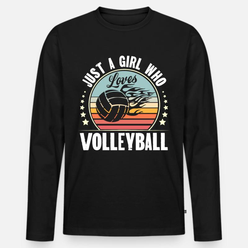 Volleyball - Männer Premium Bio Langarmshirt - Schwarz