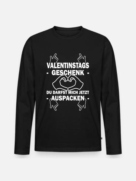 Valentinstag - Jahrestag - Verliebte Paare - Männer Premium Bio Langarmshirt - Schwarz