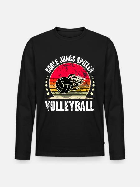 Volleyball - Männer Premium Bio Langarmshirt - Schwarz