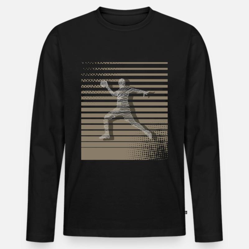 Handball Handballer - Männer Premium Bio Langarmshirt - Schwarz