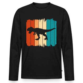T-Rex - T-shirt manches longues Premium bio Homme - noir - Devant - Nico (187cm)