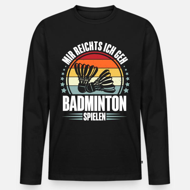 Badminton - Männer Premium Bio Langarmshirt - Schwarz