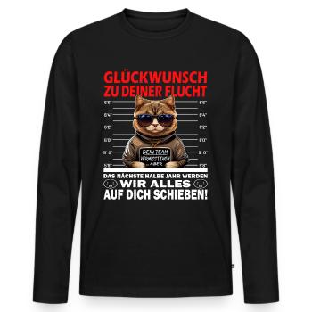 Glückwunsch zur Flucht - Jobwechsel - Männer Premium Bio Langarmshirt - Schwarz - Vorne - Nico (187cm)