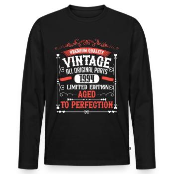 1994 Année de naissance Né Anniversaire Vintage - T-shirt manches longues Premium bio Homme - noir - Devant - Nico (187cm)