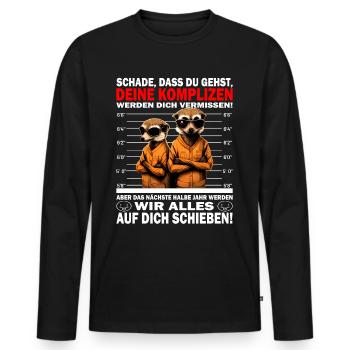 Werden dich vermissen - Jobwechsel - Männer Premium Bio Langarmshirt - Schwarz - Vorne - Nico (187cm)