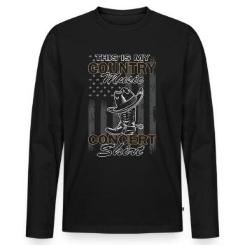 Ceci est ma musique de concert country Danse en ligne - T-shirt manches longues Premium bio Homme - noir - Devant - Nico (187cm)