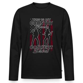 This Is My Country Concert Music Line Dancing - Men's Premium Organic Long Sleeve Shirt - black - Front - Nico (187cm)