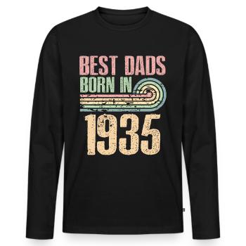 The best fathers were born in 1935, 88 years old, - Men's Premium Organic Long Sleeve Shirt - black - Front - Nico (187cm)