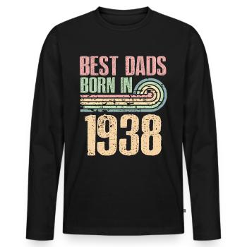 The best fathers were born in 1938, 85 years old, - Men's Premium Organic Long Sleeve Shirt - black - Front - Nico (187cm)