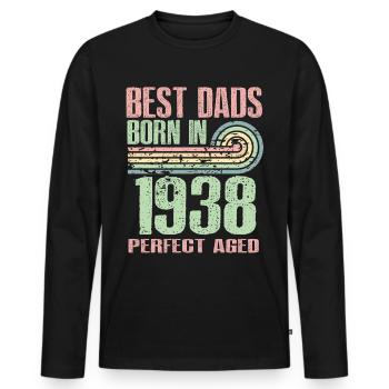 The best fathers were born in 1938, 85 years old, - Men's Premium Organic Long Sleeve Shirt - black - Front - Nico (187cm)