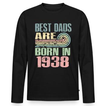 The best fathers were born in 1938, 85 years old, - Men's Premium Organic Long Sleeve Shirt - black - Front - Nico (187cm)