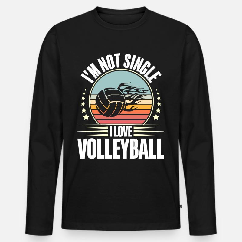 Volleyball - Männer Premium Bio Langarmshirt - Schwarz