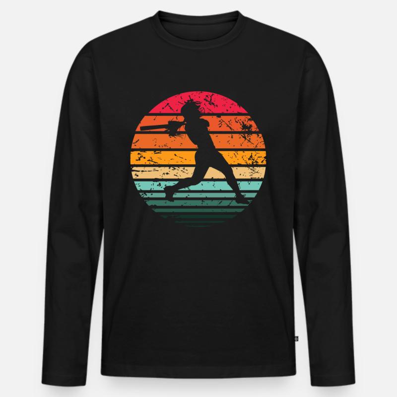 Baseball - Männer Premium Bio Langarmshirt - Schwarz