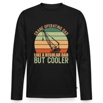 Kranfahrer Crane Operating Dad - Männer Premium Bio Langarmshirt - Schwarz - Vorne - Nico (187cm)