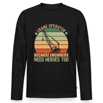 Crane Operator Kranführer - Männer Premium Bio Langarmshirt - Schwarz - Vorne - Nico (187cm)