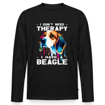 Beagle - Amoureux des chiens - Propriétaires de chiens - T-shirt manches longues Premium bio Homme - noir - Devant - Nico (187cm)
