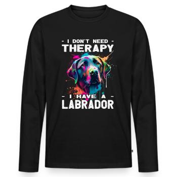 Labrador - Amoureux des chiens - Propriétaires de chiens - T-shirt manches longues Premium bio Homme - noir - Devant - Nico (187cm)
