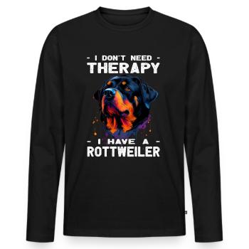 Rottweiler - Hundeliebhaber - Hundebesitzer - Männer Premium Bio Langarmshirt - Schwarz - Vorne - Nico (187cm)