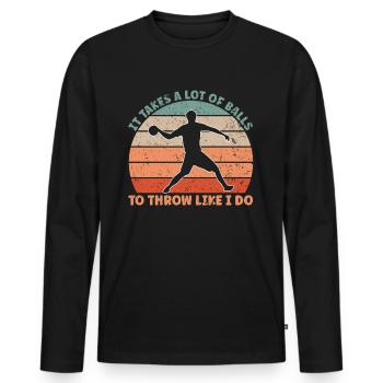 A Lot Of Balls Dodgeball - Men's Premium Organic Long Sleeve Shirt - black - Front - Nico (187cm)