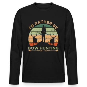 Rather Be Bow Hunting - Men's Premium Organic Long Sleeve Shirt - black - Front - Nico (187cm)