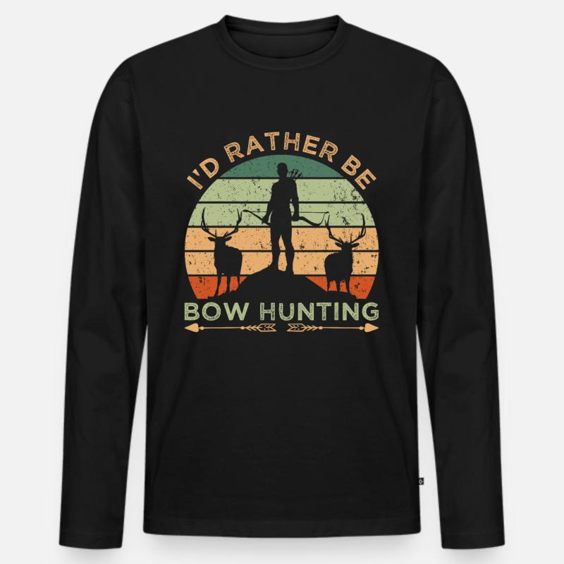 Rather Be Bow Hunting - Männer Premium Bio Langarmshirt - Schwarz