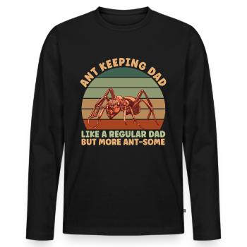 Ant Keeping Dad - Männer Premium Bio Langarmshirt - Schwarz - Vorne - Nico (187cm)