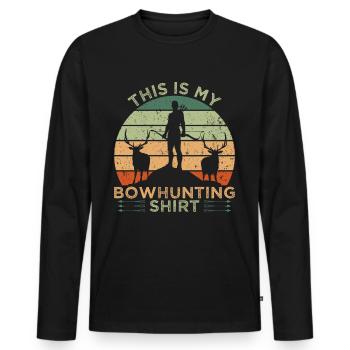 Bowhunting Shirt - Men's Premium Organic Long Sleeve Shirt - black - Front - Nico (187cm)