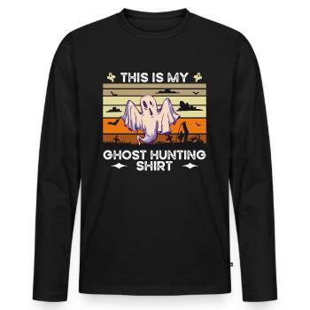 Ghost Hunting Shirt - Men's Premium Organic Long Sleeve Shirt - black - Front - Nico (187cm)