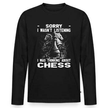 Chess Players - Men's Premium Organic Long Sleeve Shirt - black - Front - Nico (187cm)